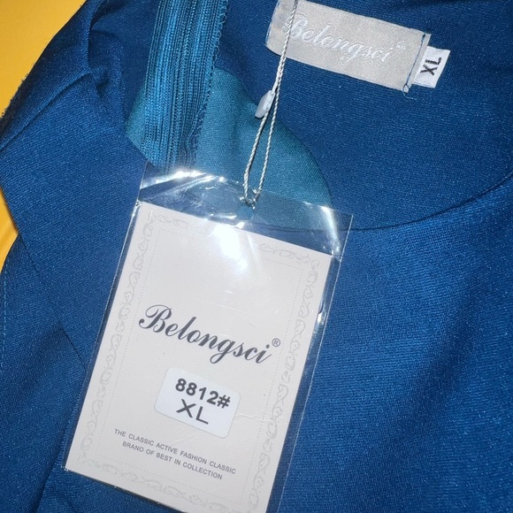 BRAND NWT Belongsci Blue Sleeveless Dress size XL - Picture 11 of 12